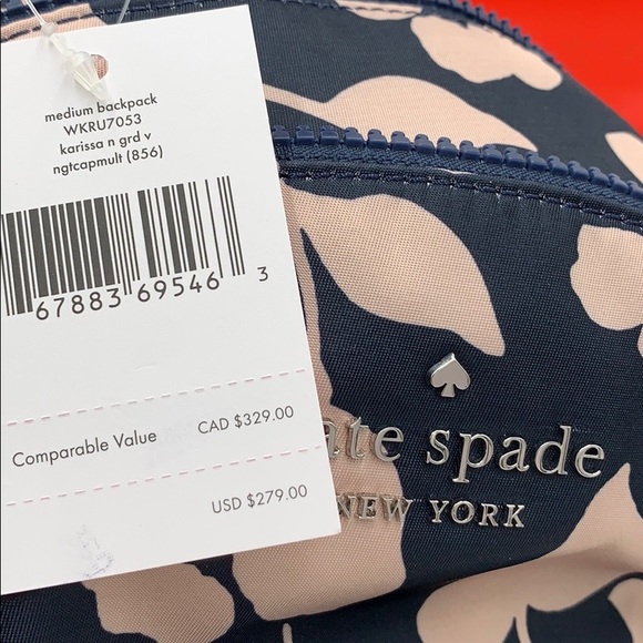 KATE SPADE KARISSA NYLON GARDEN VINE MEDIUM BACKPA - Picture 16 of 16